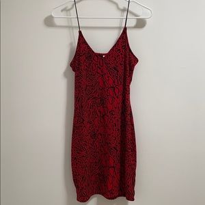 Red Leopard Print Dress